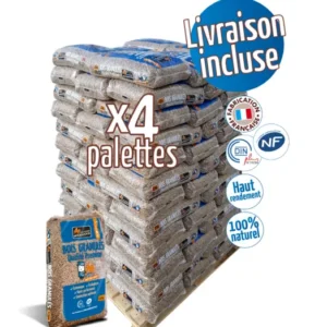 Palette de granulés WOODSTOCK x 4 (264 sacs) de 15 Kg