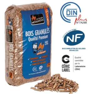 Bois granulés Woodstock – Qualité Premium – 64 Sacs de 15 Kg