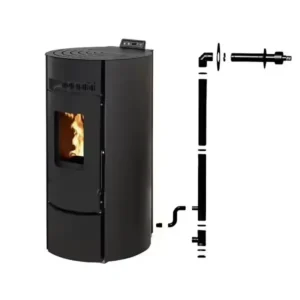 Pack Poêle à granules LEANDRO 9 Etanche + Kit Conduit Ventouse (sortie façade) – INTERSTOVES