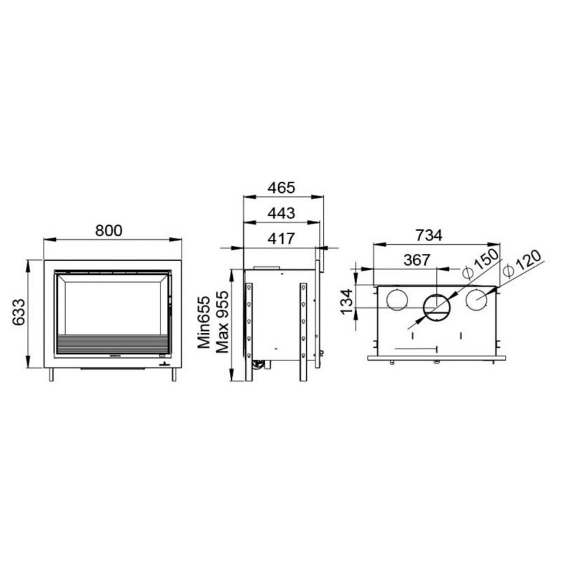 Insert à bois ventilé canalisable – BRONPI Paris 70 12 kW – Image 9
